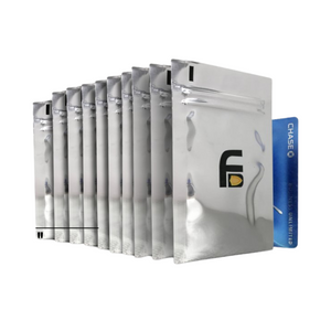 A photo showing 10 pieces of the Faraday Defense Cage RFID bags