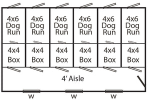 Picture of 14 x 24 Commercial Dog Kennel Dloor plan