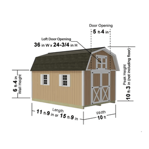 Best Barns Craftsman's Cove Storage Barns dimensions