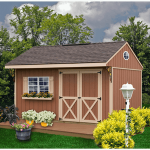 Best Barns Overhang Oasis Shed Brown setup