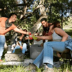 EcoFlow GLACIER Classic Portable Refrigerator being used for a picnic