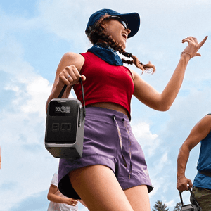EcoFlow TRAIL Series Portable Power Station being hand carries while hiking