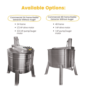 HH913 24 Frame and HH926 48 Frame Radial Mann Lake Honey Extractor without Auger comparison