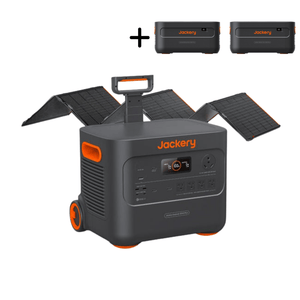 Jackery Explorer 2000 Plus with two battery packs and 500w solar panel