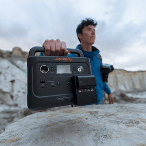 Jackery Explorer 300 Plus held by man