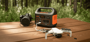 Jackery Explorer 300 charging camera and drone