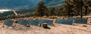 Jackery SolarSaga 200W Solar Panel lined up with jackery generator