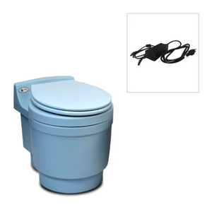Picture of Laveo Dry Flush Portable Toilet with AC Power Option - Retro Blue