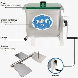 Milky Day Hand Crank Butter Churn FJ10 H labeled parts