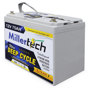 MillerTech 12V 75AH Intelligent Lithium Battery (1275L)