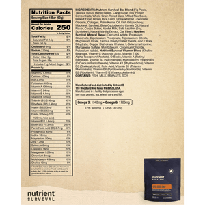 Nutrient Survival - Brain Omega 3 Bar - Fig and Roasted Peanut Nutrition facts