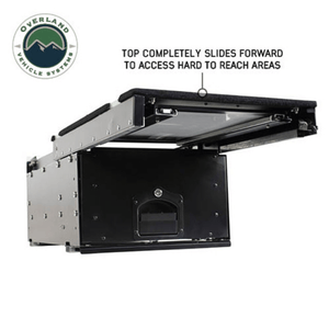 Overland Vehicle Systems Cargo Box With Slide Out Drawer & Working Station Top access