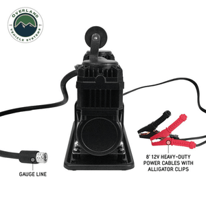 Overland Vehicle Systems EGOI Portable Digital Air Compressor gauge line and alligator clips