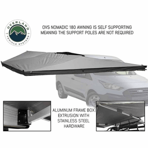 Overland Vehicle Systems Nomadic 180 Degree Awning for Mid-High Roofline Vans