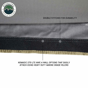 Overland Vehicle Systems HD Nomadic 270 LTE Awning Driver Side Double Stitched fabric