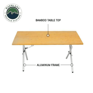 Overland Vehicle Systems Kick It Bi-Fold Camp Table labeled parts