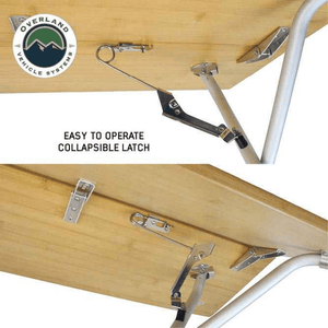 Overland Vehicle Systems Kick It Bi-Fold Camp Table latches closeup view