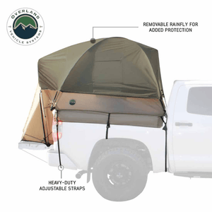 Overland Vehicle Systems LD TACT Truck Bed Tent side view with straps