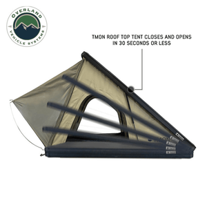 Overland Vehicle Systems LD TMON Clamshell Aluminum Hard Shell Roof Top Tent Foldable Storage