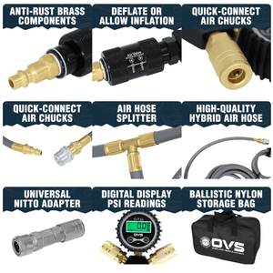 Overland Vehicle Systems Quick Flate Tire Inflation Deflation System Features