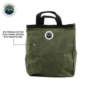 Overland Vehicle Systems Tote Bag - Heavy-Duty #16 Waxed Canvas Storage & Gear Carry Bag Fabric Material