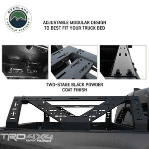 Overland Vehicle Systems Universal Mid Height Rack for Pick Up Trucks adjustable modular design