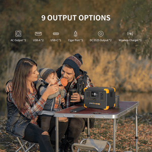 PECRON E500LFP Portable Power Station output options
