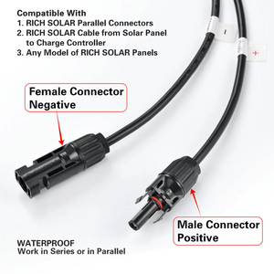 Rich Solar - MEGA 250 Watt Monocrystalline Solar Panel Connectors