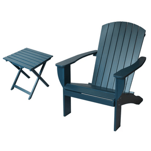 Riverstone Adirondack Chair with Matching Folding Table - Navy