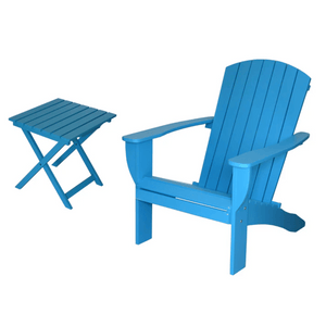 Riverstone Adirondack Chair with Matching Folding Table - Teal