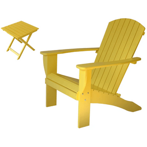 Riverstone Adirondack Chair with Matching Folding Table - Yellow