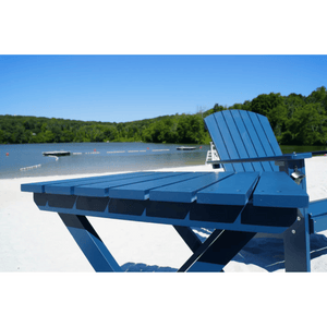 Riverstone Adirondack Chair with Matching Folding Table Assembled outdoors