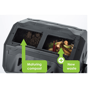 Riverstone Genesis 42 Gallon Compost Tumbler chamber labels