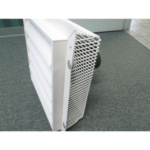 Riverstone Greenhouse and Small Building Exhaust Fan System on carpet