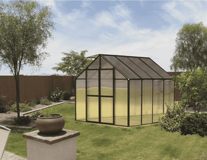 Riverstone MONT Black Greenhouse on backyard visualization