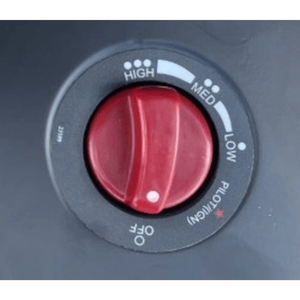 Riverstone Portable Propane Radiant Heater for Patio dial close up view