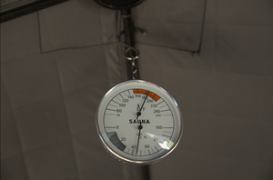 Picture North Shore Sauna thermometer/Hygrometer inside Sauna Tent