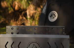 Stove Rock Basket  behind North Shore Sauna Tent