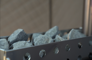 North Shore Sauna Stove Rock Basket with Rocks inside