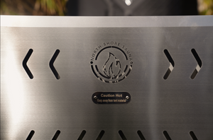 Picture of North Shore Mini Tent Sauna Stove with Warning Hot Surface Tag