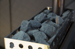 Thermal Sauna Stones inside Sauna Tent