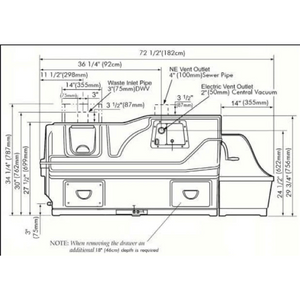 Picture of Sun-Mar Centrex 3000 Central Composting Toilet System Dimensions