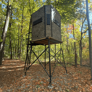 Universal Anchor System for Hunting Blind Elevators - installed on steel platform