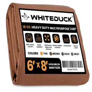 White Duck Cotton Canvas Tarp 6’ x 8’ Brown