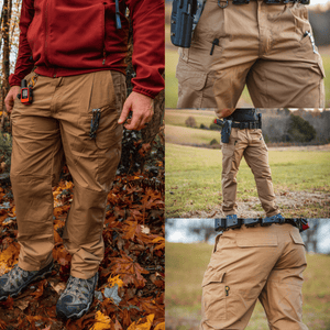 White Duck Outdoors Aztec Tactical Pants khaki being worn