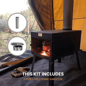 White Duck Outdoors Explorer Wood Stove Kit inclusions