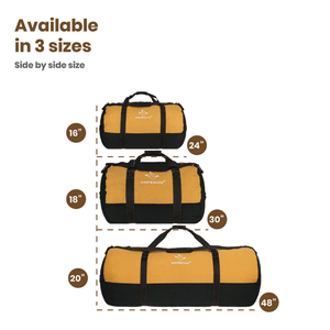 White Duck Outdoors Filios Canvas Duffel Bag size diagram