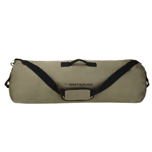 White Duck Outdoors Hoplite Canvas Duffel Bag olive front view