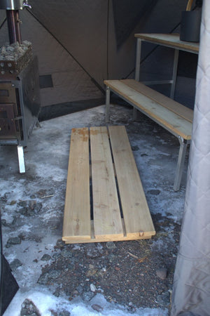 Picture of Cedar Flooring for Sauna Tent set on floor
