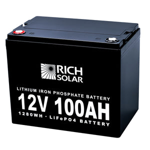 Rich Solar-12V 100Ah LiFePO4 Lithium Iron Phosphate Battery
